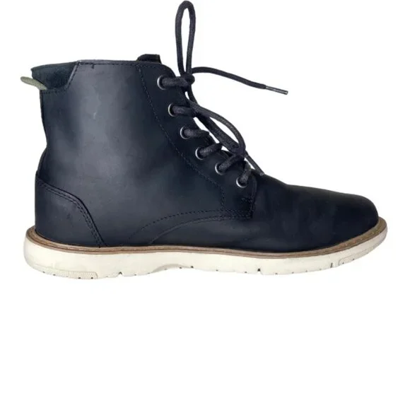 Toms Shoes Toms Hillside Black Leather Lace Up Waterproof